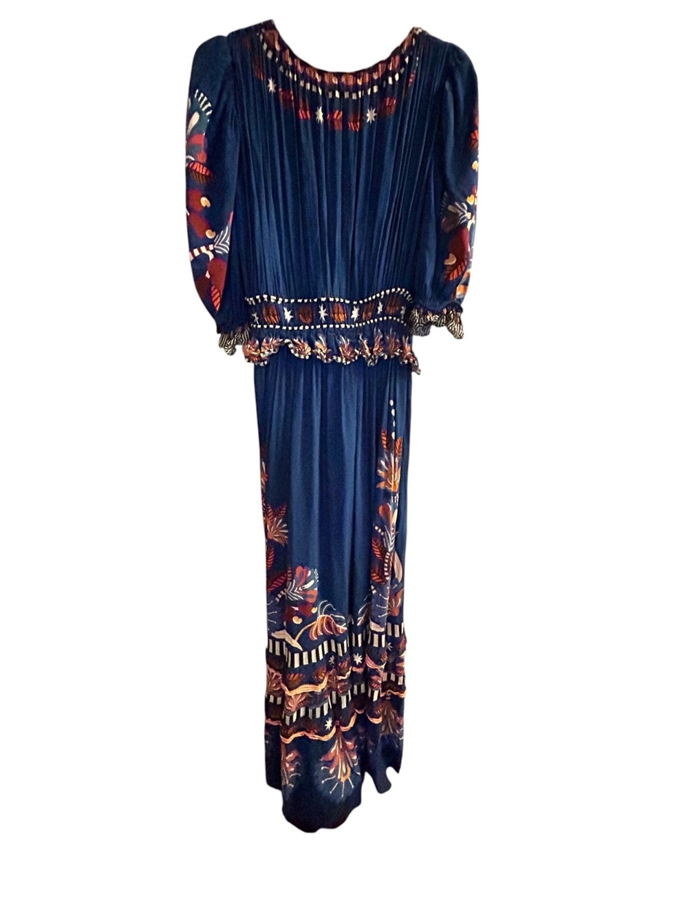 FARM Rio Navy Floral Border Print Boho Maxi Dress M - Picture 4 of 11